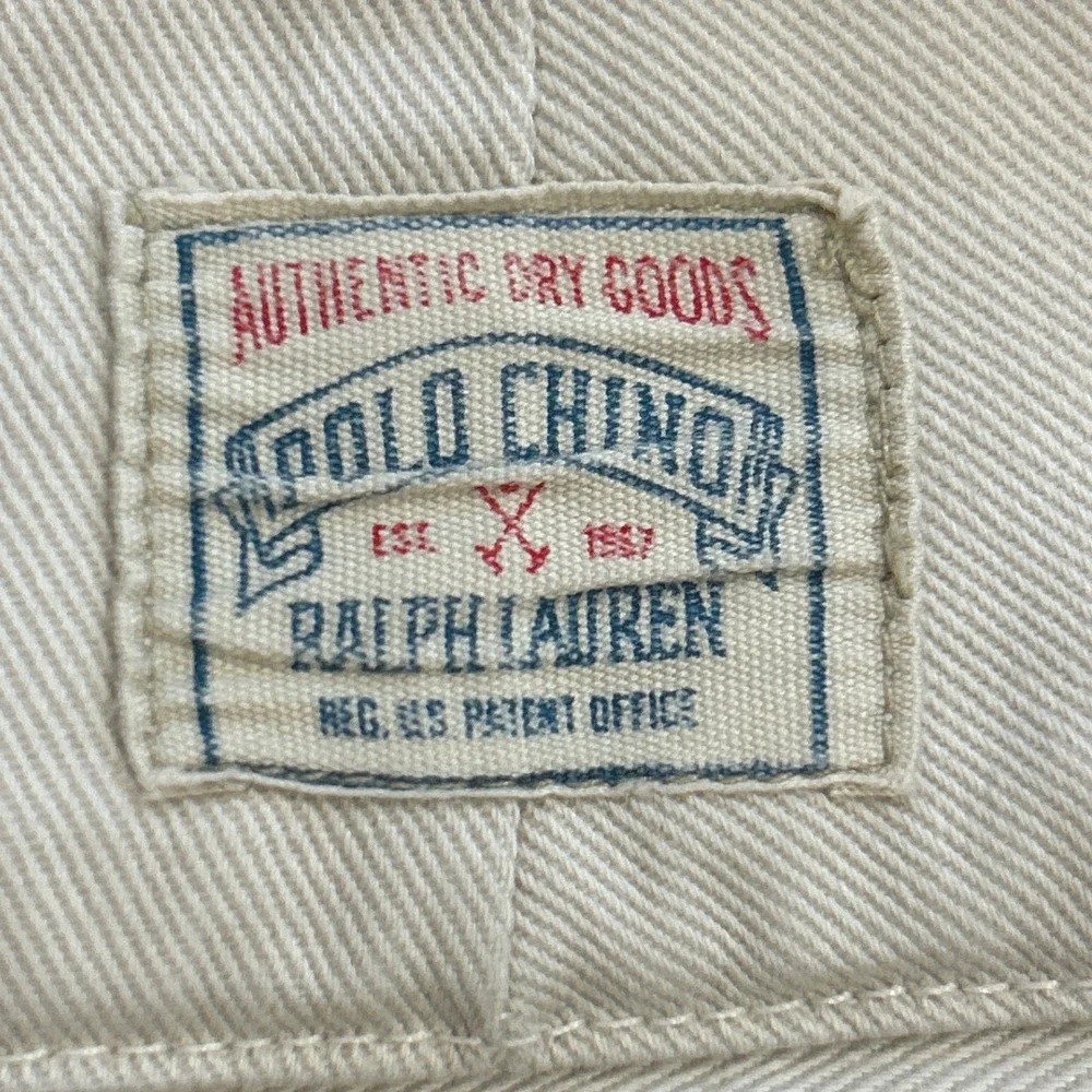 Polo Ralph Lauren Men 34x29 Pleated Chino Pants Khaki 100% Cotton‎